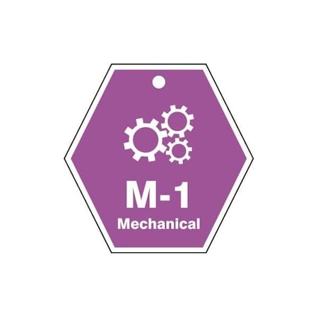 Accuform Energy Source ID Tag, M-1 MECHANICAL, 2.5in x 2.5in, Adhesive Dura-Poly, 5PK TDK601XVM